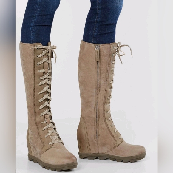 Sorel Shoes - Sorel Tall Joan Of Arctic Leather Wedge Boots